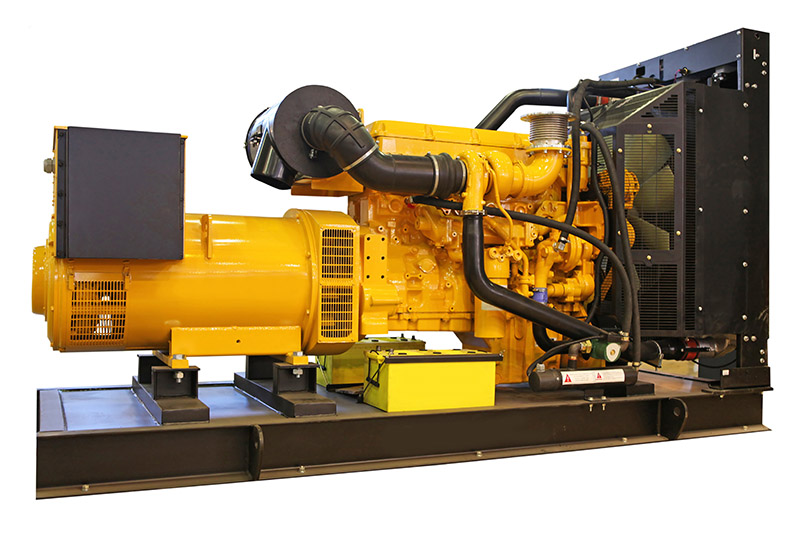 a generator with it's cover removed, showing mechanical components